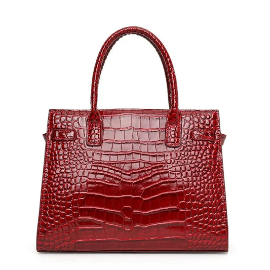 Crocodile Pattern Genuine Leather Women's Handbag