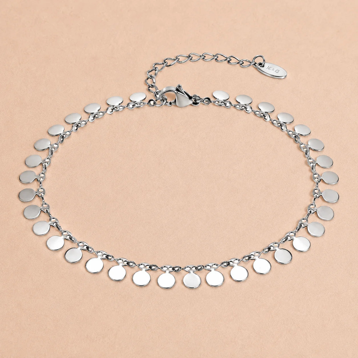Full-gloss Disc Tassel Anklet for Women Stainless Steel Gold Color Minimalist Anklets Daily Beach Holiday Jewelry New Trend