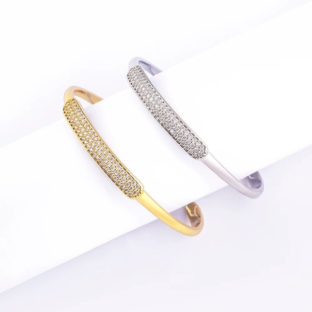 Nidin Light Luxury Women Men Party Birthday Opening Crystal Bracelet Cubic Zirconia Bangles Adjustable Jewelry Gifts Wholesale