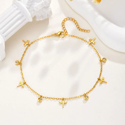 Full-gloss Disc Tassel Anklet for Women Stainless Steel Gold Color  Minimalist Anklets Daily Beach Holiday Jewelry New Trend