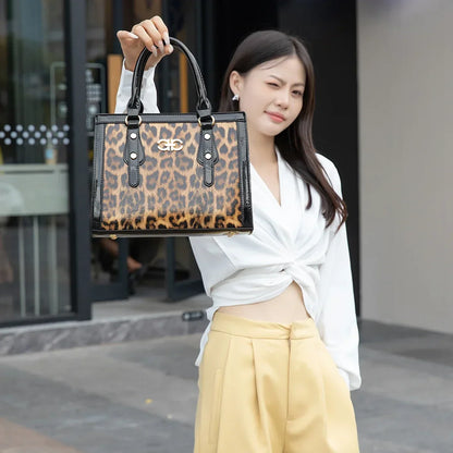 Fashionable Leopard Print Handbag, Large Shoulder Bag