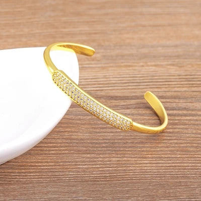 Nidin Light Luxury Women Men Party Birthday Opening Crystal Bracelet Cubic Zirconia Bangles Adjustable Jewelry Gifts Wholesale