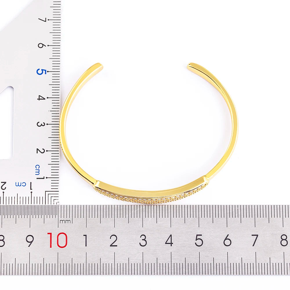 Nidin Light Luxury Women Men Party Birthday Opening Crystal Bracelet Cubic Zirconia Bangles Adjustable Jewelry Gifts Wholesale