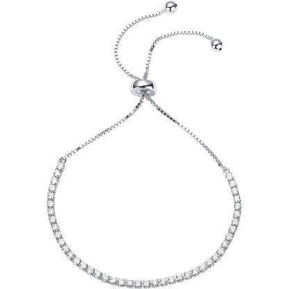 14K Gold Plated Cubic Zirconia Classic Tennis Bracelet for Women | Adjustable Slider| Gift For Women Trendy Bracelet for Women