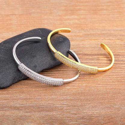 Nidin Light Luxury Women Men Party Birthday Opening Crystal Bracelet Cubic Zirconia Bangles Adjustable Jewelry Gifts Wholesale