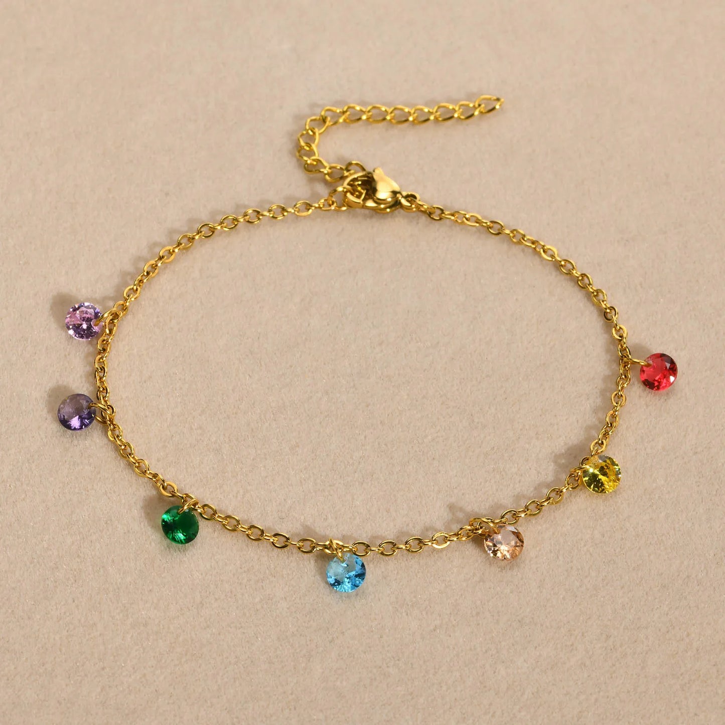 Full-gloss Disc Tassel Anklet for Women Stainless Steel Gold Color  Minimalist Anklets Daily Beach Holiday Jewelry New Trend