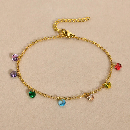 Full-gloss Disc Tassel Anklet for Women Stainless Steel Gold Color  Minimalist Anklets Daily Beach Holiday Jewelry New Trend