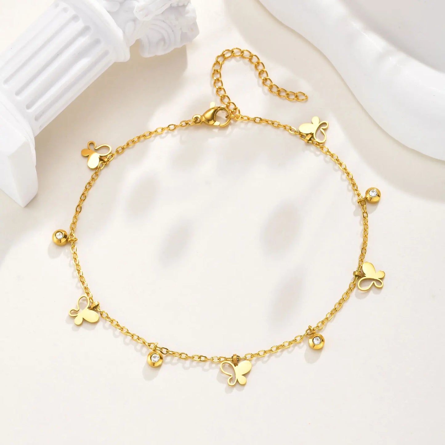 Full-gloss Disc Tassel Anklet for Women Stainless Steel Gold Color  Minimalist Anklets Daily Beach Holiday Jewelry New Trend