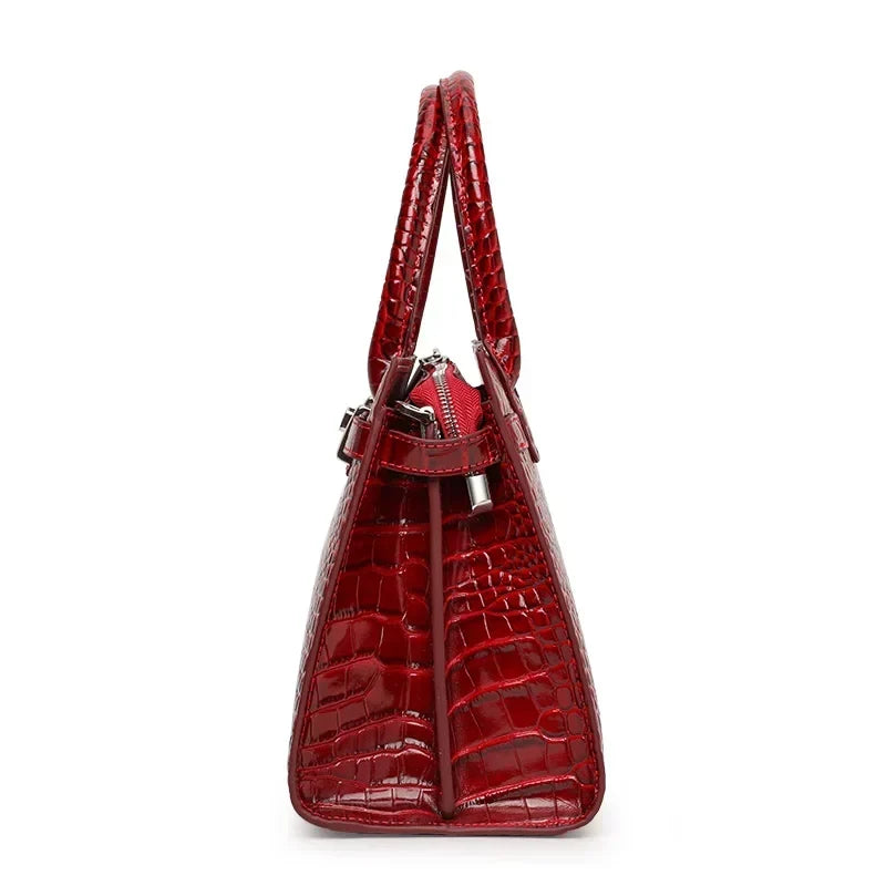 Crocodile Pattern Genuine Leather Women's Handbag