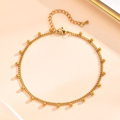 Full-gloss Disc Tassel Anklet for Women Stainless Steel Gold Color  Minimalist Anklets Daily Beach Holiday Jewelry New Trend